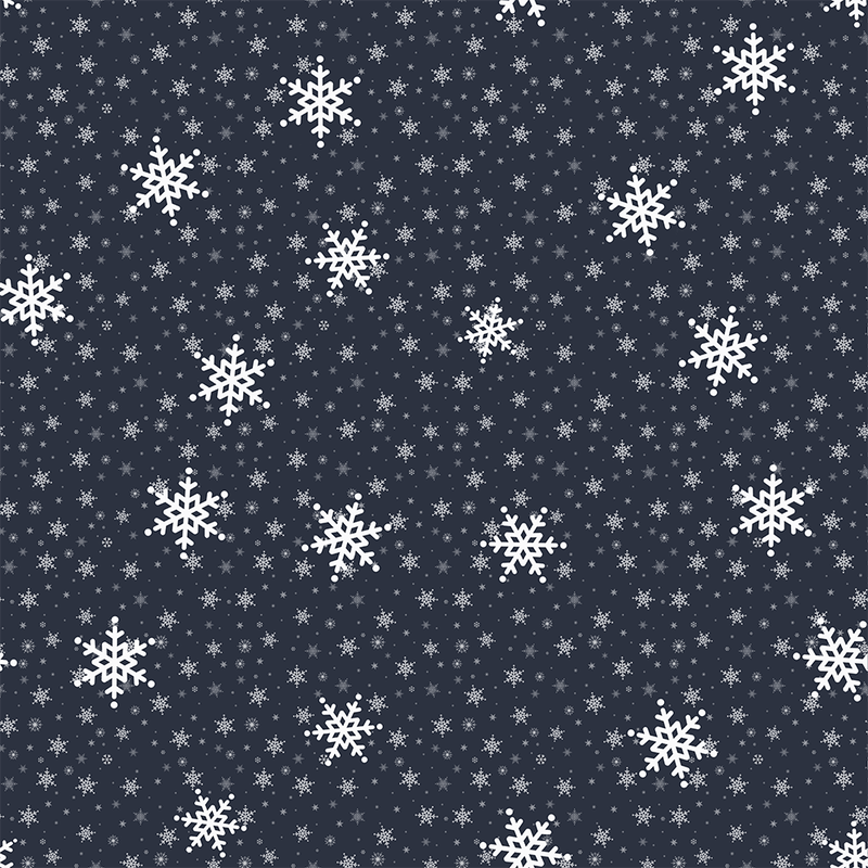 Night Sky Blue with Snowflakes Pattern by Sherry Hall