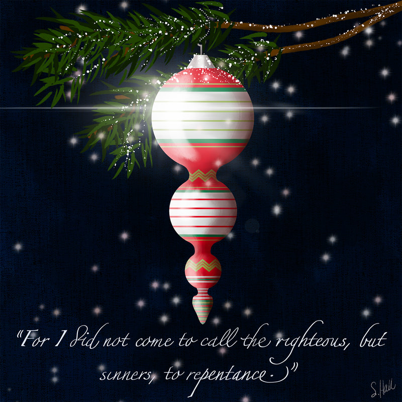 Matthew 9:13 Christmas Ornament artwork by Sherry Hall
